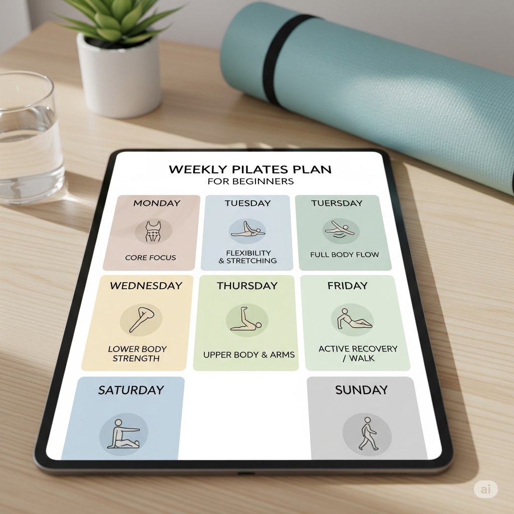 Como montar um plano semanal de pilates para iniciantes.